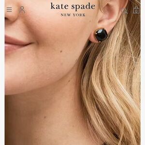 Kate Spade small square stud earrings in jet black